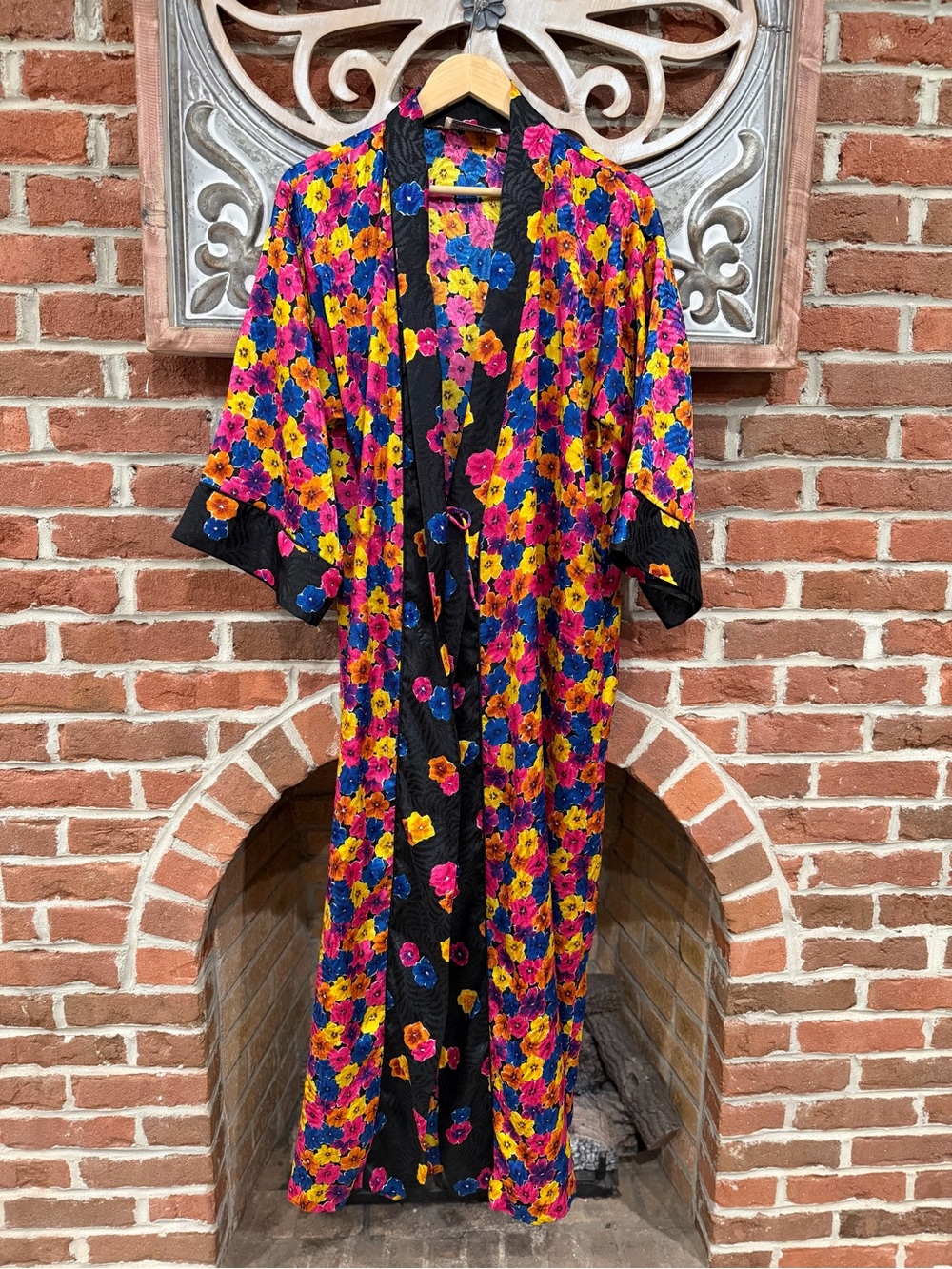 Rare Vintage Christian Dior Paris Floral Lounge Robe/Duster